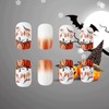 Fall Leaves Press on Nails 24 Pcs Medium Square Thanksgiving