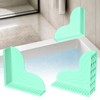 2 Pack Silicone Shower Splash Guard with Suction Cups, Green