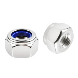 FOCMKEAS 2 Pcs M16*2mm Nylon Inserted Hex Lock Nuts,Self Locking Nut,304 Stainless Steel with Nylon Insert Self Clinching,Plain Finish Full Thread for Furniture Appliance Repair DIY