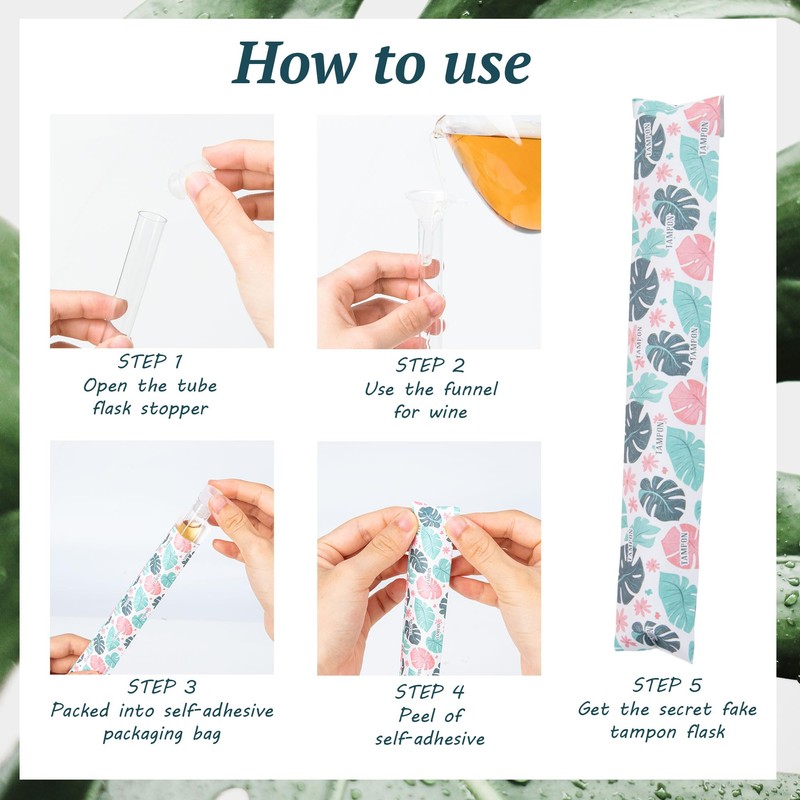 LiveBe Tampon Flask Set with Reusable Wrappers, Funnels, and Containers