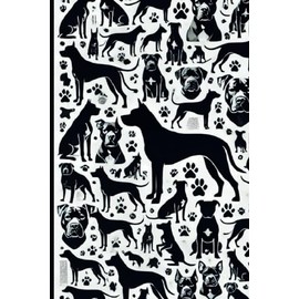 Silhouette Dog Journal – 120-Page Lined Notebook with Paw Print Pattern: Stylish Black-and-White Dog Silhouette Design for Pet Lovers and Enthusiasts