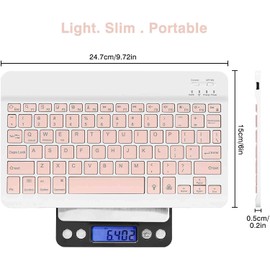 UX030 Lightweight Keyboard and Mouse with Background RGB Light, Multi Device Slim Rechargeable Keyboard Bluetooth 5.1 and 2.4GHz Stable Connection Keyboard Compatible with Xiaomi Mix Fold 2