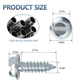 Hbxdeco 8PCS License Plate Screws, Rustproof License Plate Bolts, Stainless Steel Screw Kit for Front & Rear License Plates, Universal License Plate Screw Fasteners for Car SUV Truck (Silver)