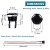 DMWD 2pcs 12mm Super Short Metal Momentary Push Button Switch