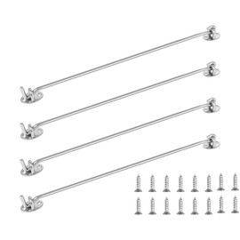 Pack of 4 Storm Hooks, Stainless Steel Cabin Hooks, Door Latches, Window Catches, Cabin Doors, Gates, Locks, Window Hooks