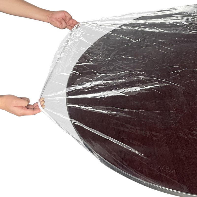 LIBERECOO Oval Clear Fitted Vinyl Tablecloth - Fits 48 x