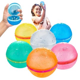 Wiederverwendbare Wasserbomben Magnet 6 Stück Magnet Wasserbomben Selbstschließend Mit 1 Mesh Bag, Schnell befüllbare Silikon Spritzbälle für Kinder, Erwachsene, Strand, Outdoor-Spielzeug Im Pool