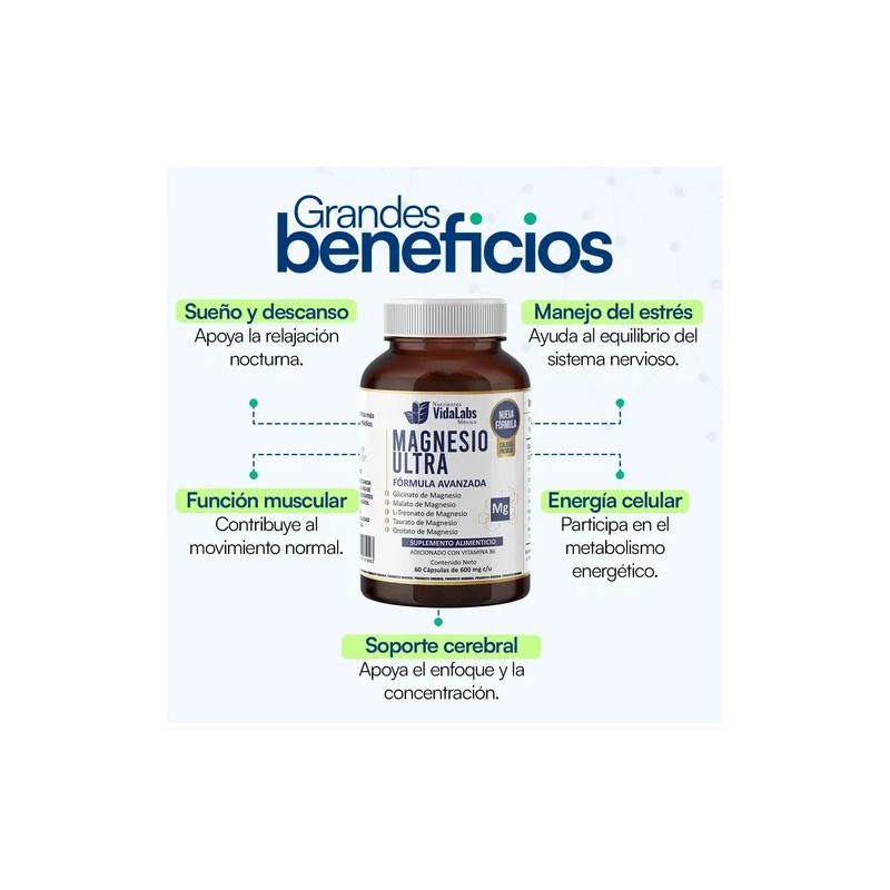 Pack Magnesio Potasio Nutrientes Vidalabs México Cápsulas