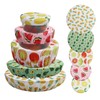 10Pcs Reusable Bowl Covers In 5 Size, Stretch Cloth Fabric