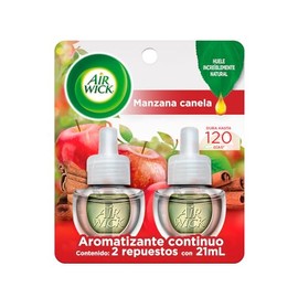 Air Wick® Aromatizante de Ambiente Eléctrico 2 Repuestos Manzana Canela 20 ml c/u