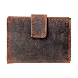 MORUCHA Clutch Wallet for Women Genuine Leather RFID Blocking High Capacity Cardholder Purse M85 (Dark Brown Hunter)