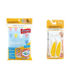 EDISONmama Disposable Table Fork & Spoon Baby Lemon Set