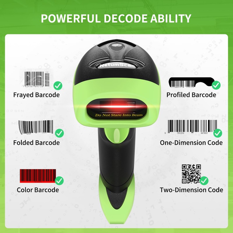 Handheld USB 2D Barcode Scanner Reader for Computers, NetumScan Handheld