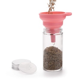 Tebery 12 Pack Round Spice Bottles 4oz Glass Spice Jars with Silver Metal Lids, Shaker Tops, Wide Funnel and Labels