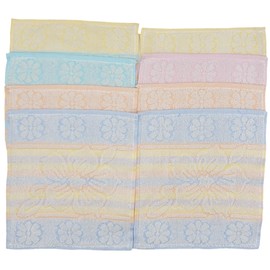 Ilkadim Export Pack of 8 Face Cloths 100% Cotton 23 x 25 cm Flannels Pleasantly Soft (Yellow Pink Mint and Papatya)