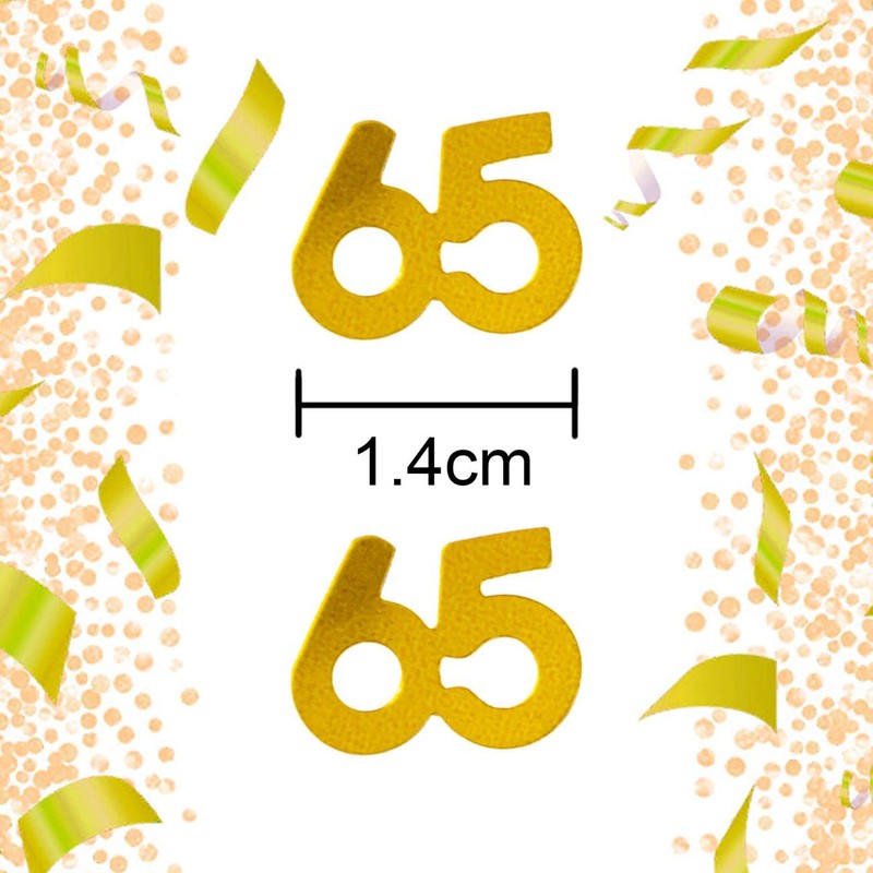 28g Gold 65th Birthday Confetti Foil Metallic Glitz Table Scatter