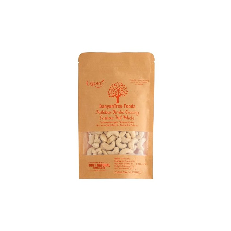 BanyanTree Foods Cashew Nuts Whole 100g~ All Natural, Indian Origin