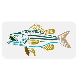FINGERINSPIRE Painting Stencil for Bass 30 x 15 cm Plastic Pet Animal Fish Template Reusable Fish Pattern Stencil Flat Fish Stencil DIY Animal Motif Stencil for Painting on Wood