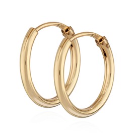 NKlaus Pair of Hoop Earrings 333 Yellow Gold 8 Carat Women's Gold Earrings Round Earrings, Yellow Gold