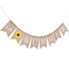 Toyvian Happy Summer Banner Garland Hello Summer Letters Linen Dovetail