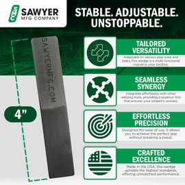 4" Welding Wedge for Pipe Fitting and Metalwork – Precision Hardened Steel Gap Adjustment for Pipefitter Tools, TIG, Ironworker, Gutter Wedges, Pipe Fitting Tools, Metal Spacers – Small by Sawyer