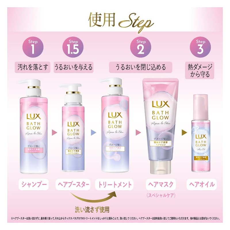 LUX Bath Glow Damage Repair Non-Rinse Treatment Hair Oil Body