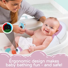 babove Baby Bath Support | Newborn Bathtub, With Thermometer, Collapsible, Ergonomically Designed, Baby Tubs for Newborn Essentials Must Haves (Pink)