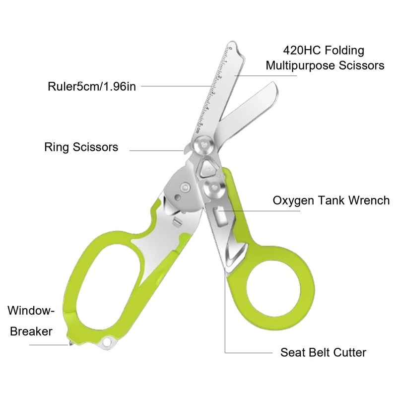 Ziyero 6 in 1 Raptor Response Emergency Shears, Tough Cut