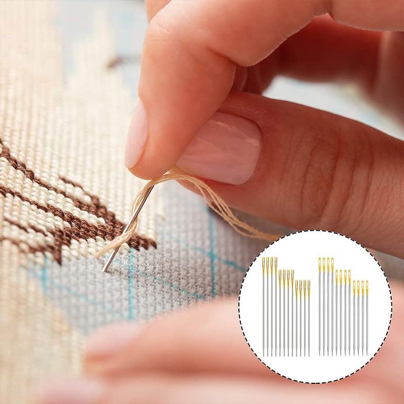 Sewing Needles, 24 PCS Self Threading Needles for Sewing, Embroidery