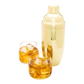 Bar Lux 24 Ounce Cocktail Shaker, 1 Heavy-Duty Cobbler Shaker - Leak-Resistant, For Homes, Bars, Parties, or Restaurants, Gold-Plated Stainless Steel Martini Shaker - Restaurantware