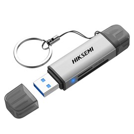 HIKSEMI SD Card Reader, USB 3.2, Up to 100MB/s Ultra High Speed Transfer, OTG Compatible, Type-C 2-in-1 Card Reader, SD/TF Simultaneous Reading/Writing, Compatible with MacBook, Windows PC, Android