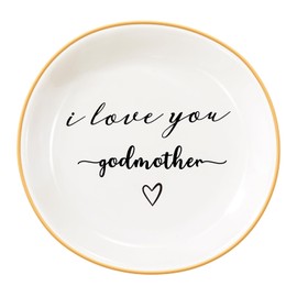 Godmother Gifts -I Love You Godmother - Jewelry Dish Ring Tray Godmother Proposal Gift, Godmom Proposal Birthday Mother's Day for Godmother, Godmother Gifts from Godchild
