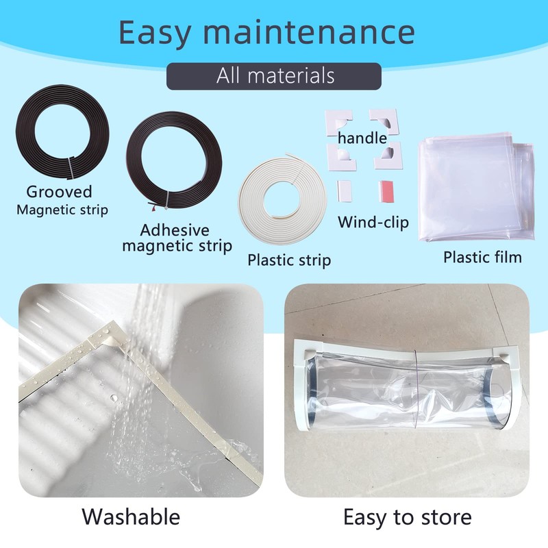 DIY Magnetic Window Insulation Kit 59"x61" Indoor Clear Film for