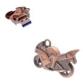 EcooDisk 128GB USB 3.0 Flash Drive Metal Motorcycle High Speed Data Storage Copper
