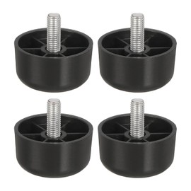 sourcing map 4 Pcs M10 x 1.2 x 2.2 Inch Furniture Legs, Plastic Sofa Couch Legs Tapered Replacement Legs Tapered Feet for Chair Sofa Dresser Cabinets Bed, Black