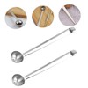 TEHAUX 2pcs Stainless Steel Olive Spoon Strainer with Drain Handle