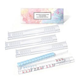 17.3" Acrylic Mahjong Racks with Pushers Set of 4, Clear Mahjong Tile Rack