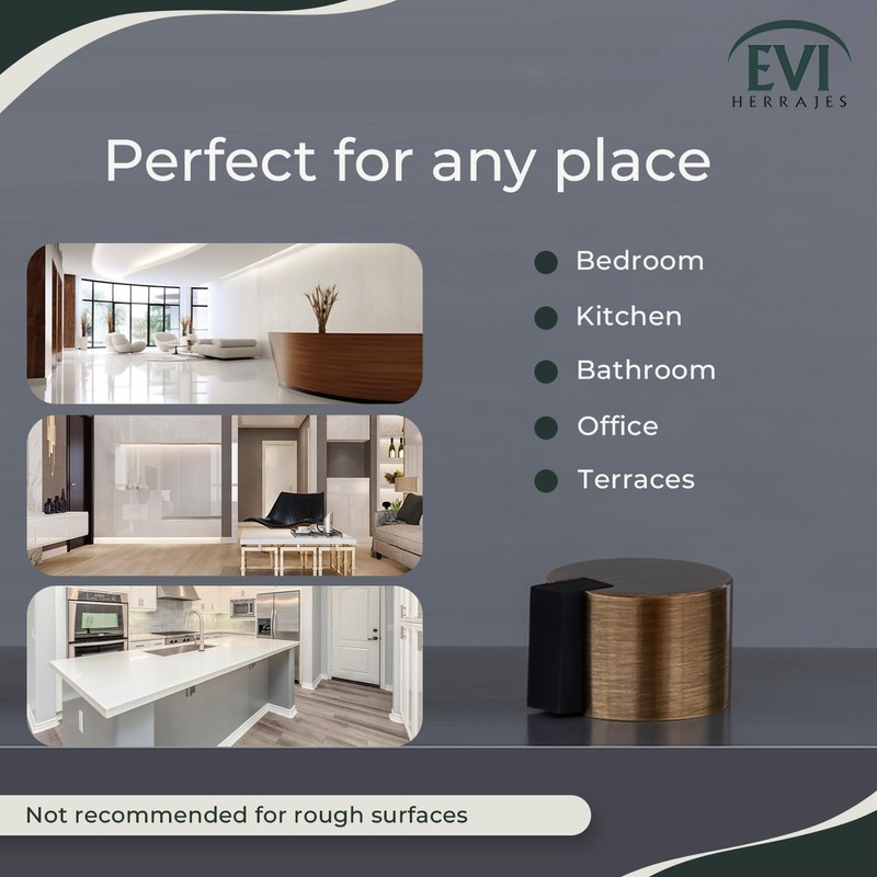 EVI Door Stoppers | Leather Brass Door Stop - Adhesive