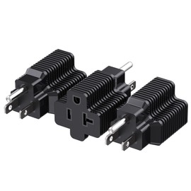 Cable Matters Cable Matters 3-Pack 15 Amp to 20 Amp Adapter Plug, 20 Amp to 15 Amp Plug Adapter (NEMA 5-15 to 5-20R) in Black