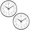 2 Stück 20cm Rund Quartz Wanduhr (Weiß)