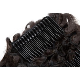 Short Combs Messy Curly Wavy Hair Extensions Bun Piece Up Do Drawstring Ponytail Clip in Comb Hair Extensions Chignon Medium Brown