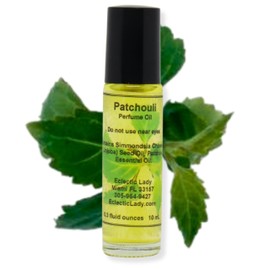 Eclectic Lady All Natural Patchouli Perfume Oil, 0.3 Oz Portable Roll-On Fragrance with Long-Lasting Scent, Delightful Essential Oils and Jojoba Oil For Daily Use