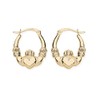 9ct Gold on Silver CLADDAGH Creole Hoop Earrings ~