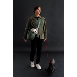 Noah & Paw Dog Sling Carrier for Small Dogs 5-18lb, Dog Sling for Small Dogs and Cats, Dog Carrier with Adjustable Padded Strap, Vegan Denim Lined with Fur, 3X Safety Features, Machine Washable