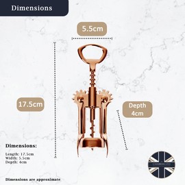 Cavatappi a doppia leva in rame di alta qualità, design ergonomico e durevole per un'apertura senza sforzo, ideale per vini rossi, bianchi e spumanti, elegante set regalo di accessori da bar
