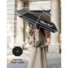Chakipee Umbrella Windproof Strong Compact Travel Black Pocket Automatic Reflective