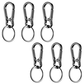 Ptwola 6 Pcs Lobster Clasps Key Ring Small Keychain Rings Metal Keys Carabiner Keyring Clip Holder Organizer Key Fob Purse Charm Hook for Women Men Home Car Keys Finder Making Supplie DIY Crafts