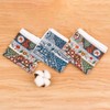 Houlife 4 Pieces 100% Cotton Floral Printed Handkerchief Elegant Hankies