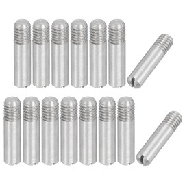 PATIKIL M3 x 12mm Slotted Cylindrical Pin, 15 Pcs 304 Stainless Steel Dowel External Thread Slotted Pin Screw for Home Furniture Cabinet Improvement, Silver Tone