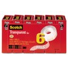 Scotch 600K6 Transparent Tape, Refill, 1-Inch Core, 3/4-Inch x1000-Inch ,